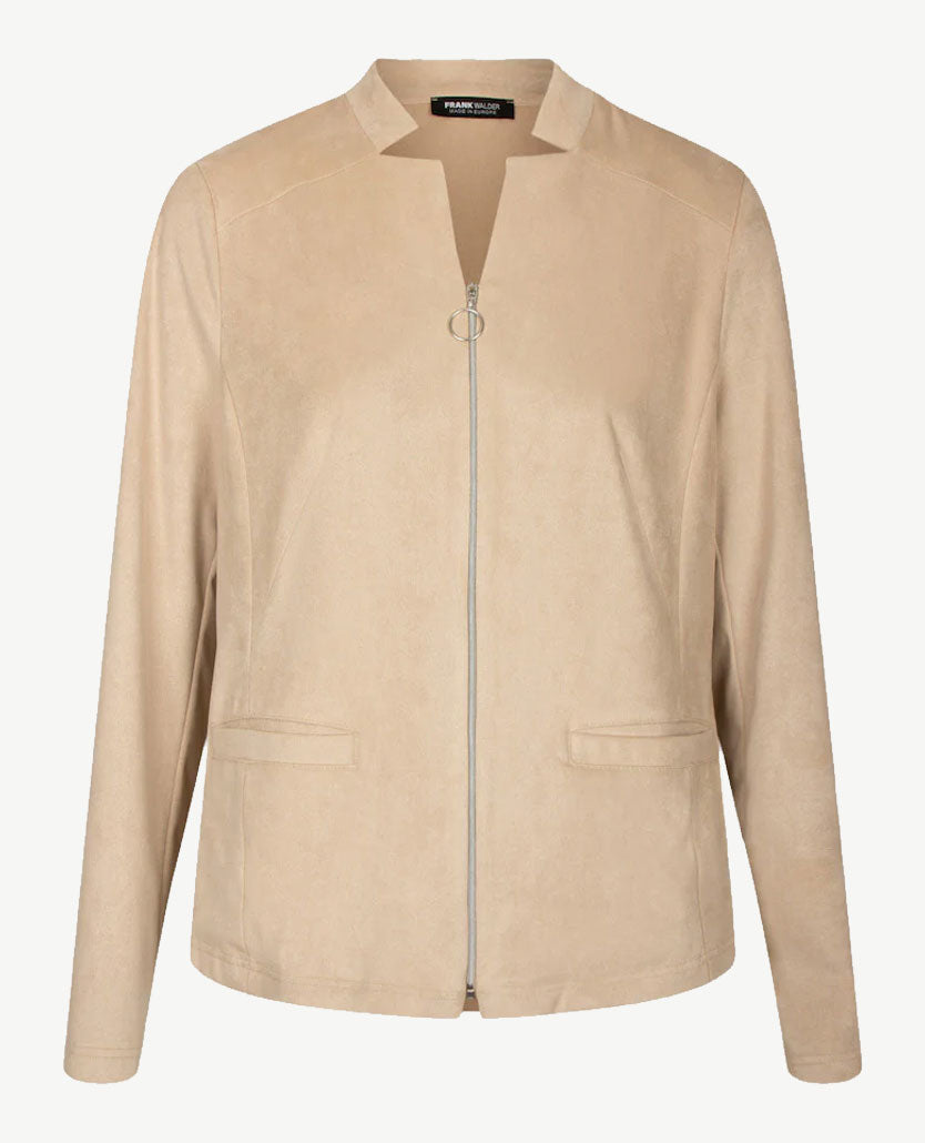 Frank Walder  - Jasje met rits - Vegan suède - Beige