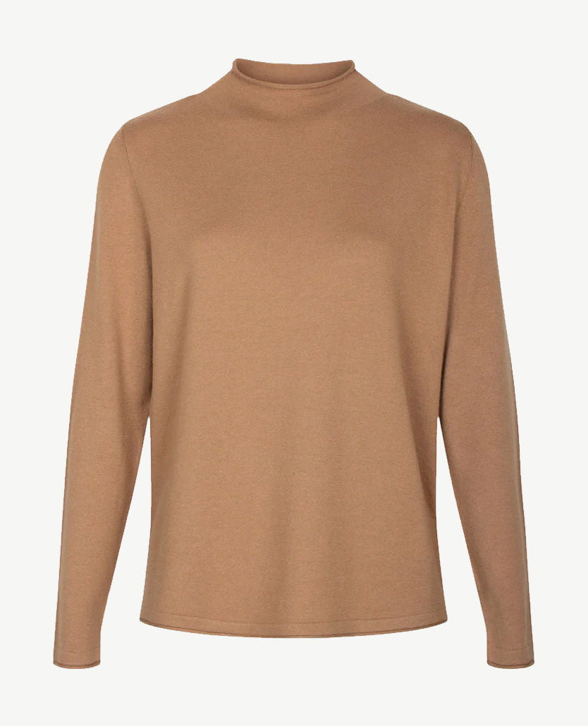 Frank Walder - Lichte pullover - Ronde hals - Camel