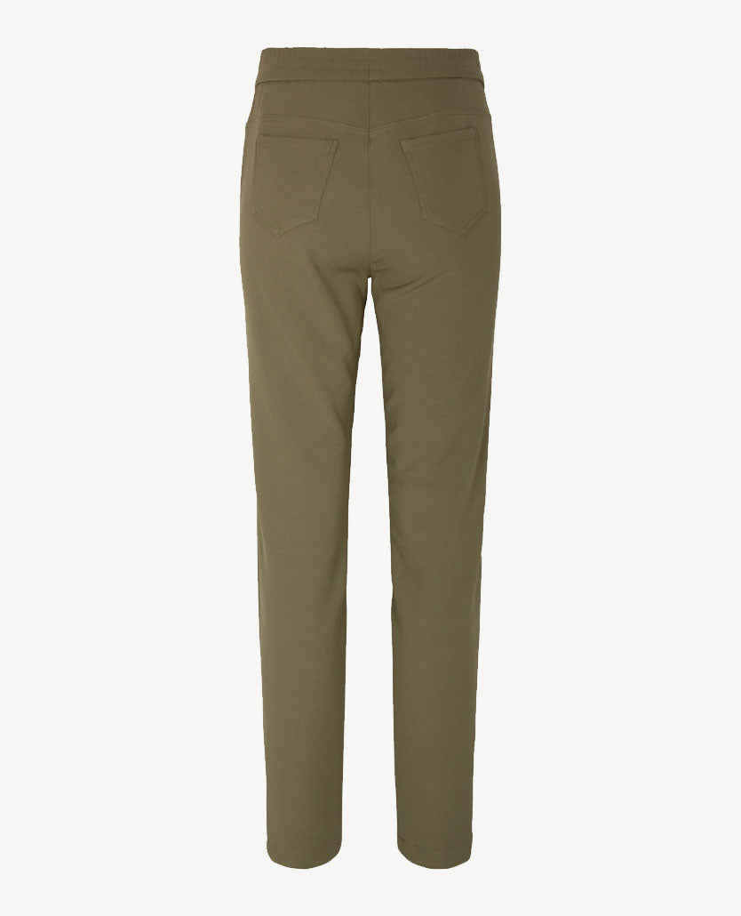 Frank Walder - Pantalon - Elastiek rondom met koordje - Khaki