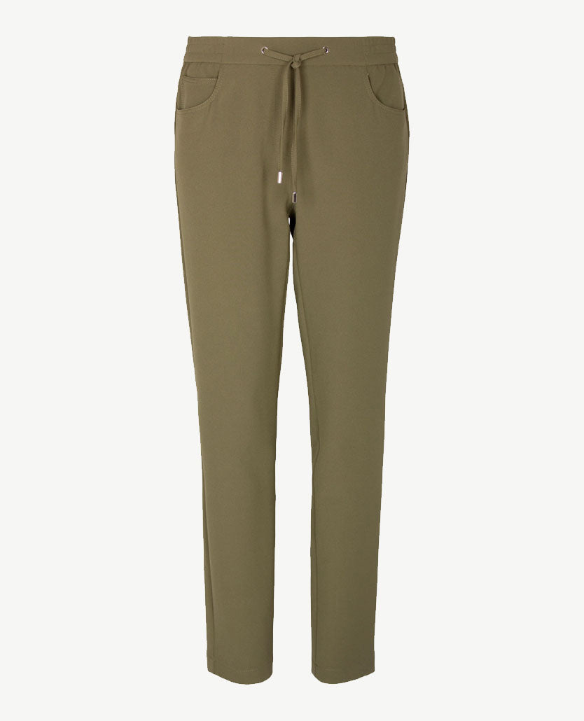 Frank Walder - Pantalon - Elastiek rondom met koordje - Khaki