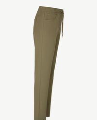 Frank Walder - Pantalon - Elastiek rondom met koordje - Khaki