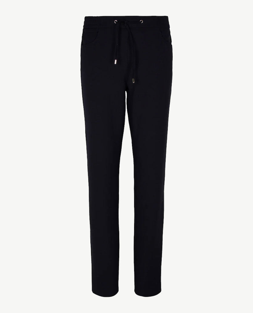 Frank Walder - Pantalon travel - Elastiek rondom met koordje - Marine