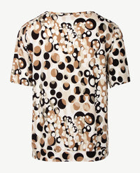 Frank Walder  - Top - Blouson - Dessin zwart, wit, taupe en beiges
