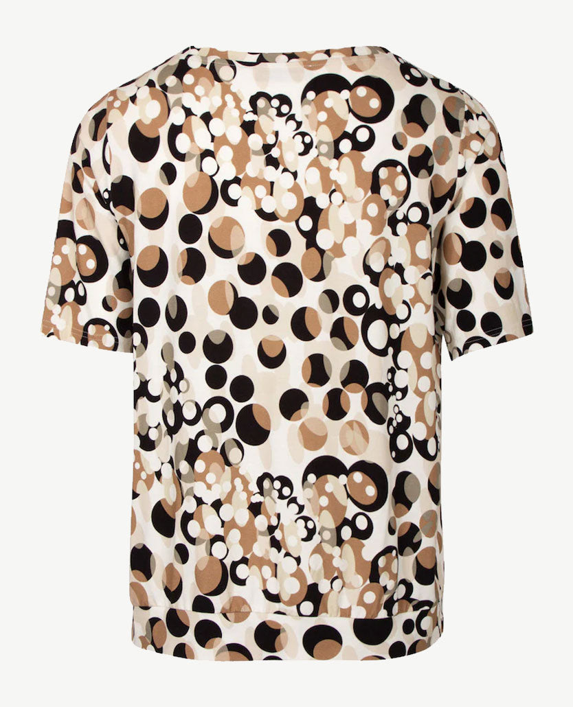 Frank Walder  - Top - Blouson - Dessin zwart, wit, taupe en beiges