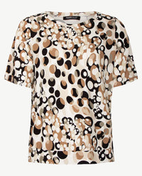 Frank Walder  - Top - Blouson - Dessin zwart, wit, taupe en beiges