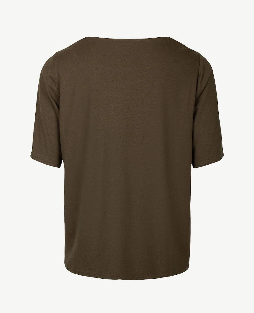 Frank Walder  - Top met boothals - Khaki