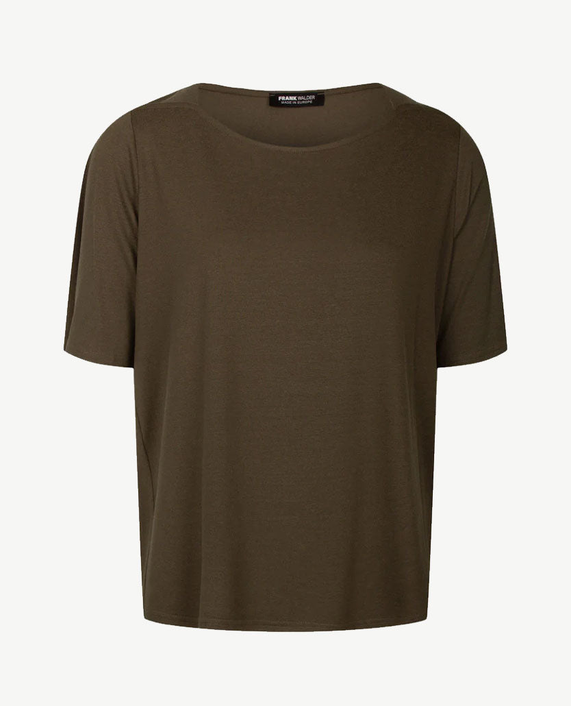 Frank Walder  - Top met boothals - Khaki