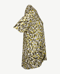 Frank Walder  - Top met rits - Dessin khaki, wit en geel