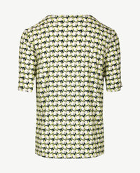 Frank Walder  - Top ronde hals - Beige, lime, wit en marine