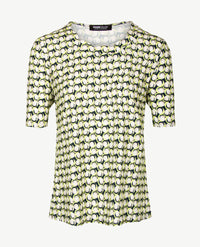 Frank Walder  - Top ronde hals - Beige, lime, wit en marine