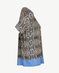 Frank Walder  - Top ronde hals - Beige, navy en kobalt