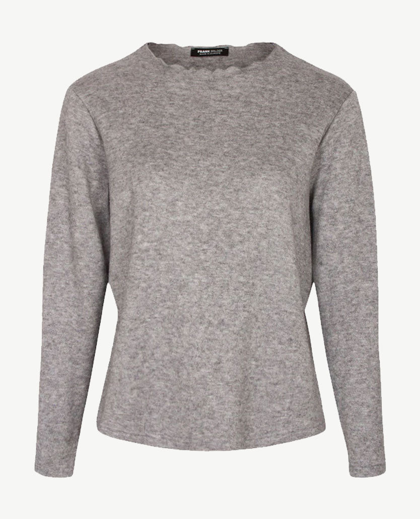 Frank Walder - Top/lichte pullover - ronde hals - Grijs mêlee