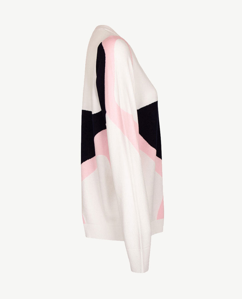 Gollé Haug - Pullover ronde hals - Rose, blue, navy en wit