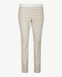 Gardeur - Elastiek rondom - Celin - Normale lengte - Dessin met beige, denim, off-white en blue