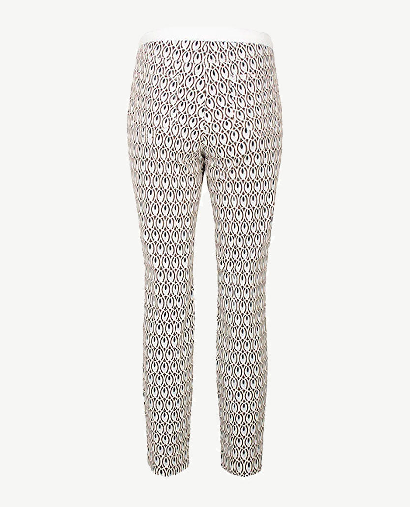 Gardeur - Elastiek rondom - Celin - Normale lengte - Dessin met khaki, off-white, blue en marine
