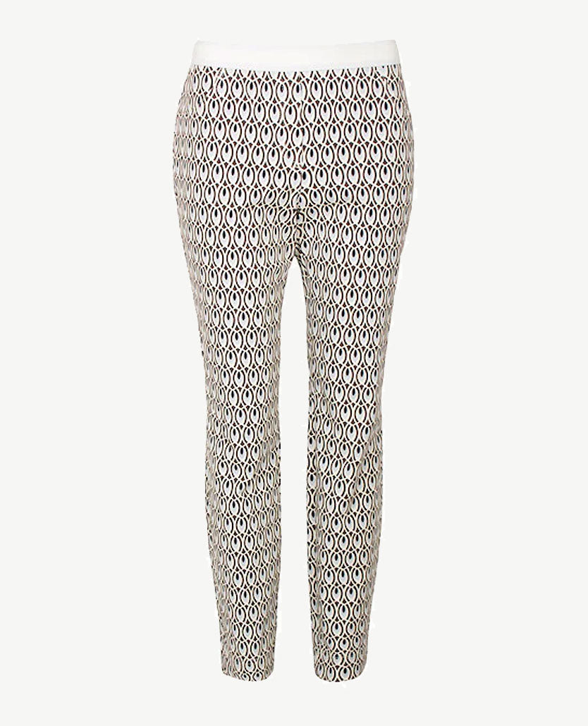Gardeur - Elastiek rondom - Celin - Normale lengte - Dessin met khaki, off-white, blue en marine