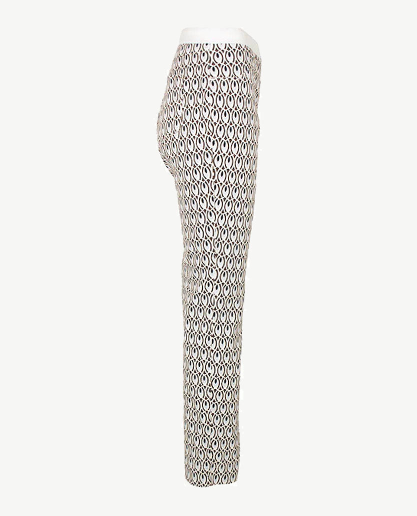 Gardeur - Elastiek rondom - Celin - Normale lengte - Dessin met khaki, off-white, blue en marine