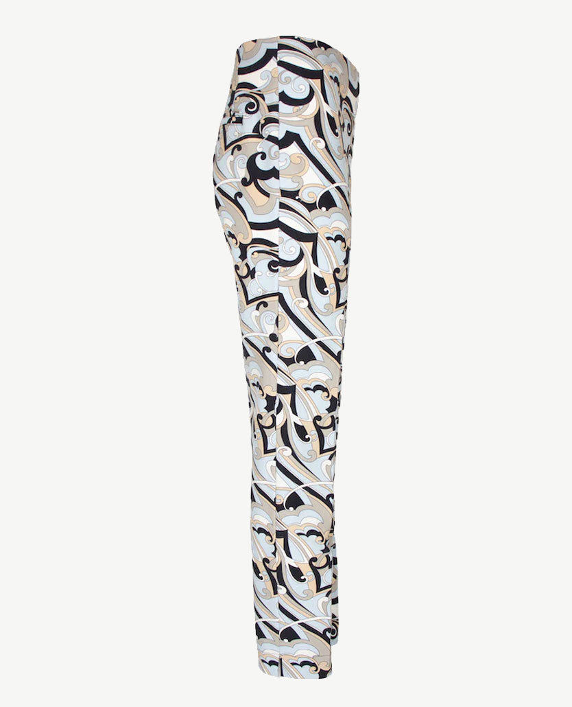 Gardeur - Elastiek rondom - Zene14 - Normale lengte - Dessin blue, beige, zwart en wit