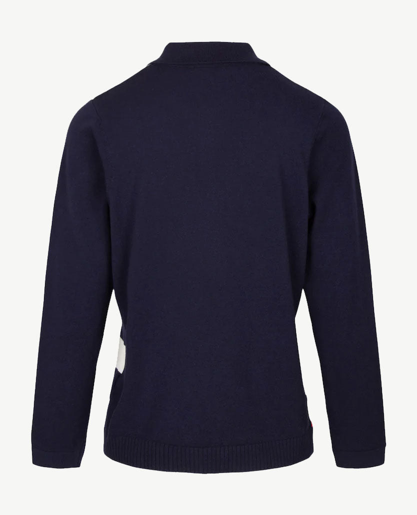Gollé Haug - Gebreide polo - Navy, rood en wit