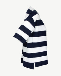 Gollé Haug - Lichte pullover - V-hals - Streep navy en wit