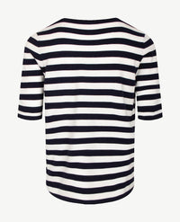 Gollé Haug - Lichte pullover - ronde hals - Streep navy met wit