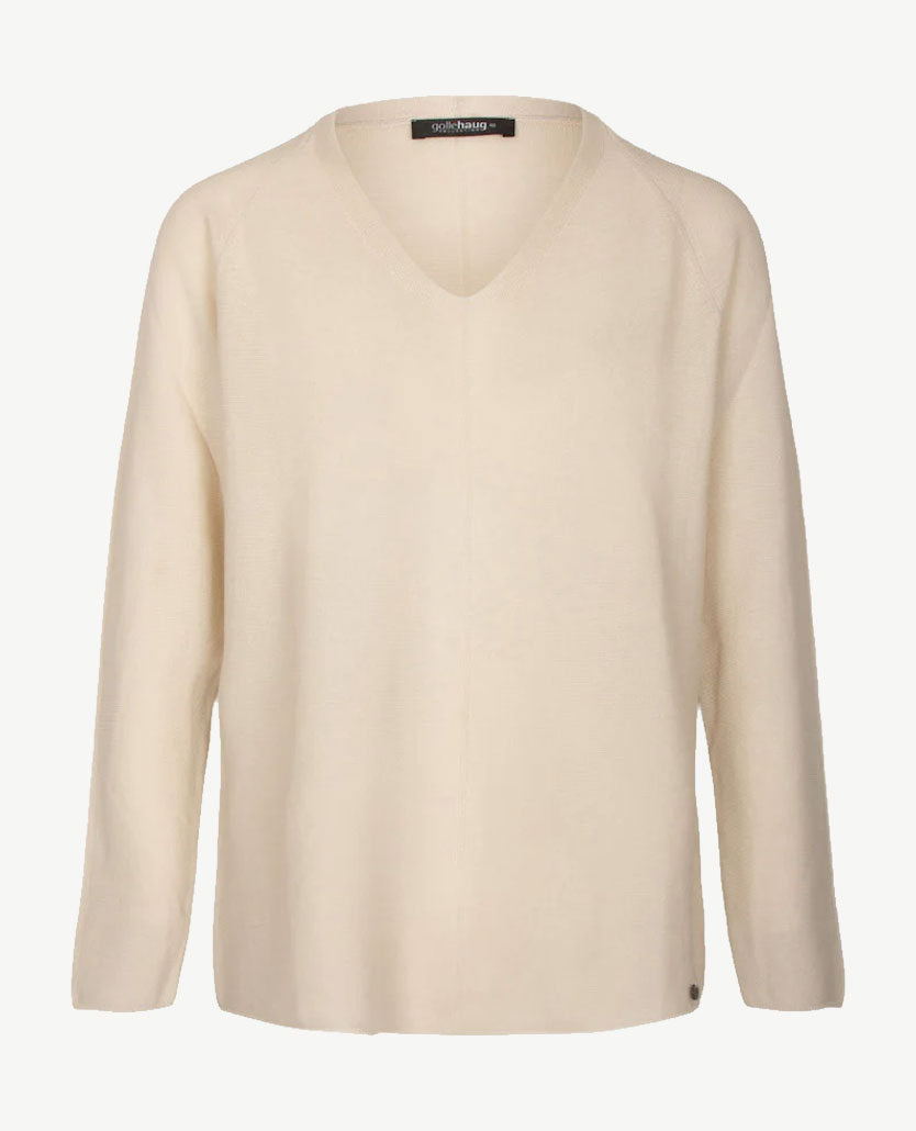 Gollé Haug - Lichte pullover v-hals - Beige