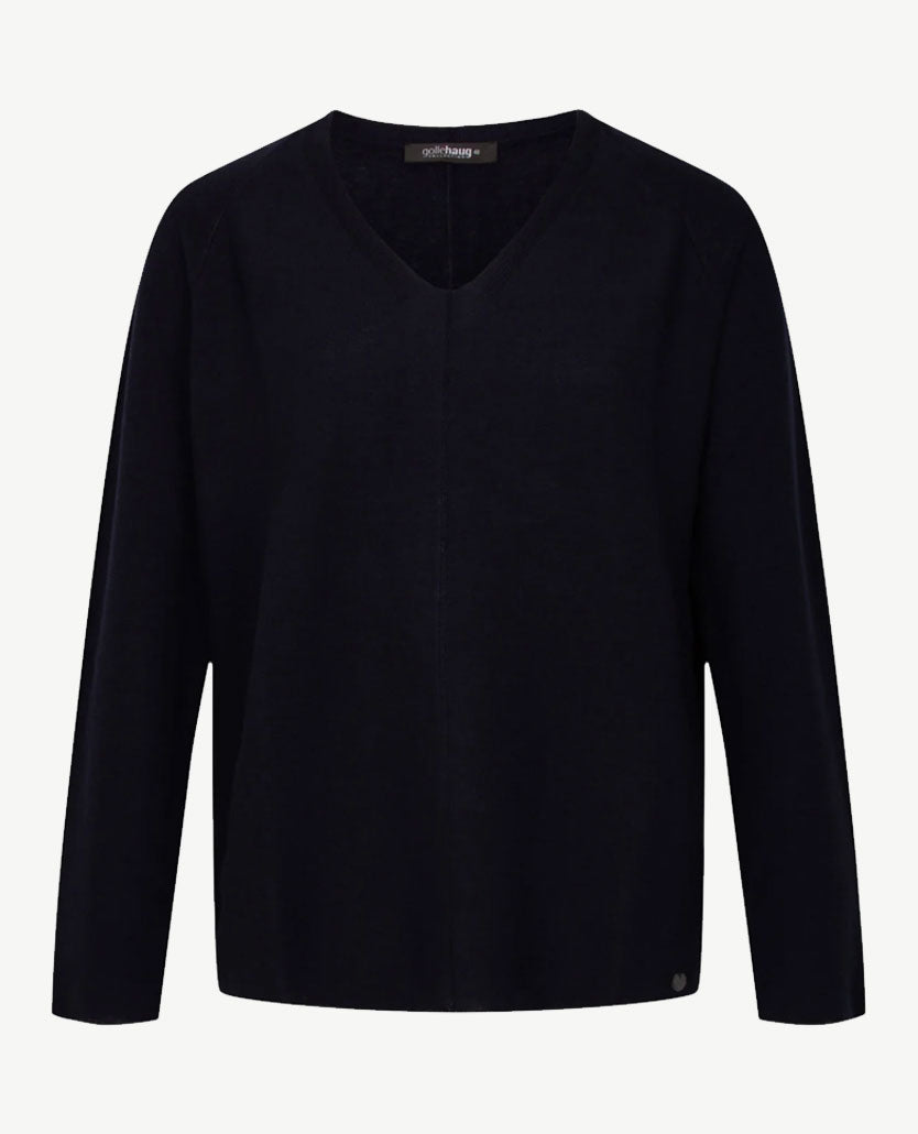 Gollé Haug - Lichte pullover v-hals - Navy