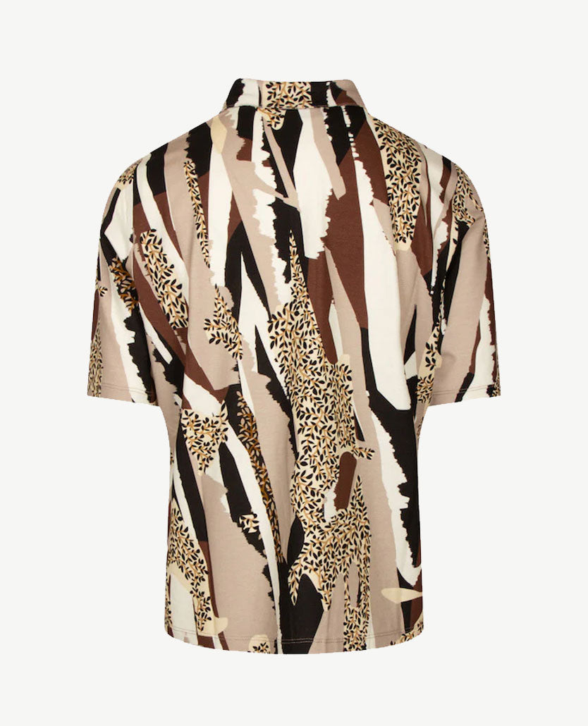Gollé Haug - Polo - Dessin zwart, beige, wit en bruin