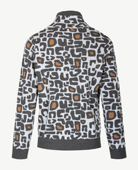 Gollé Haug - Pullover coll - Dessin antraciet met cognac en blue
