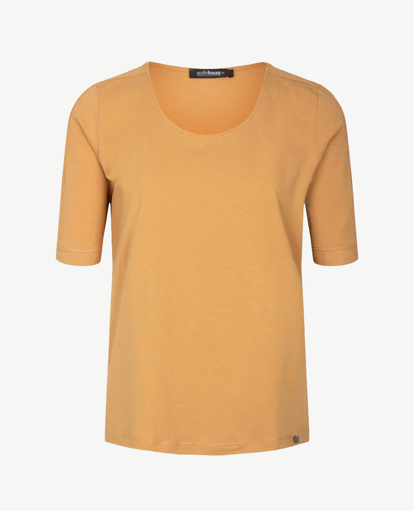 Gollé Haug - Top met ronde hals - Katoen camel-beige