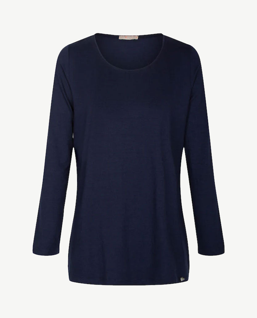 Gollé Haug - Top ronde hals - Navy - extra lang!