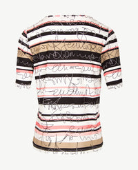 Gollé Haug - Top ronde hals - Streep en dessin zwart, wit, beige en roze