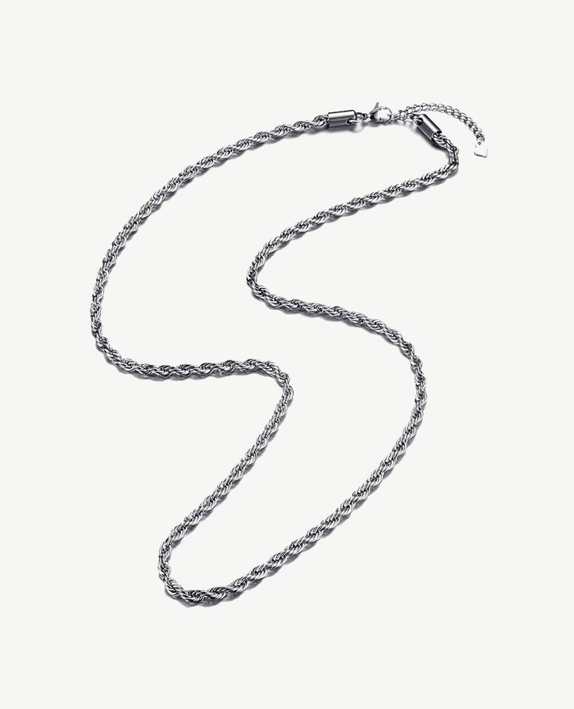 Halflange ketting - Gedraaid- Zilverkleurig