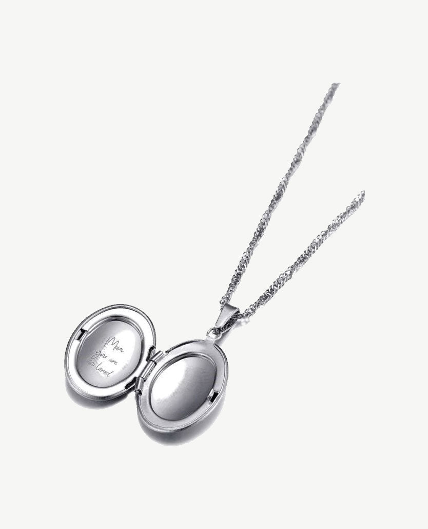 Korte ketting - met medaillon - Zilverkleurig