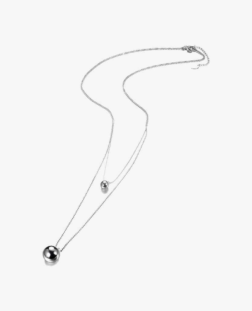 Laagjesketting met balletjes - Zilverkleurig