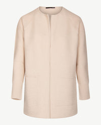 Le Comte - Lang gebreid vest in beige