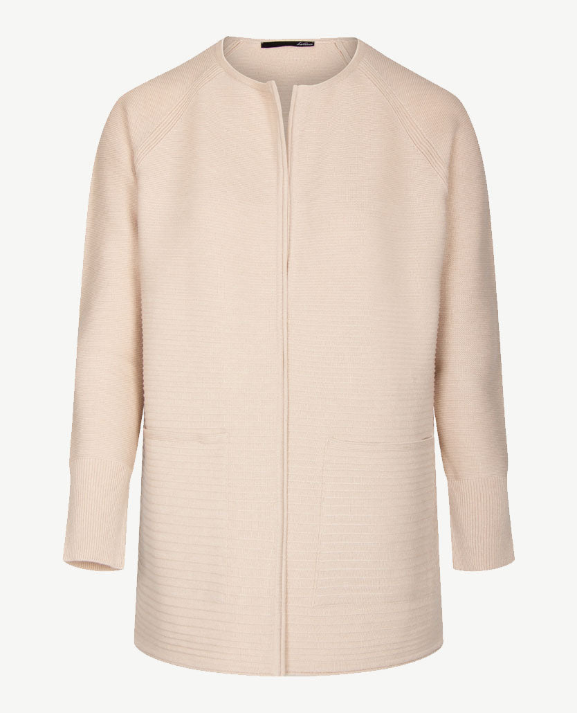 Le Comte - Lang gebreid vest in beige