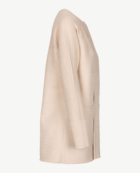Le Comte - Lang gebreid vest in beige