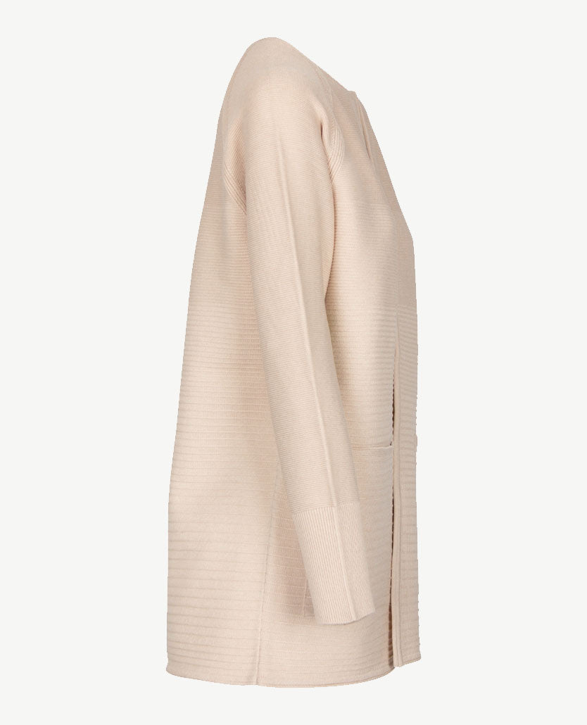 Le Comte - Lang gebreid vest in beige