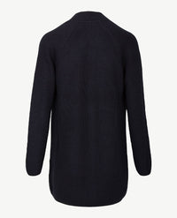 Le Comte - Lang gebreid vest met zakken - Marineblauw