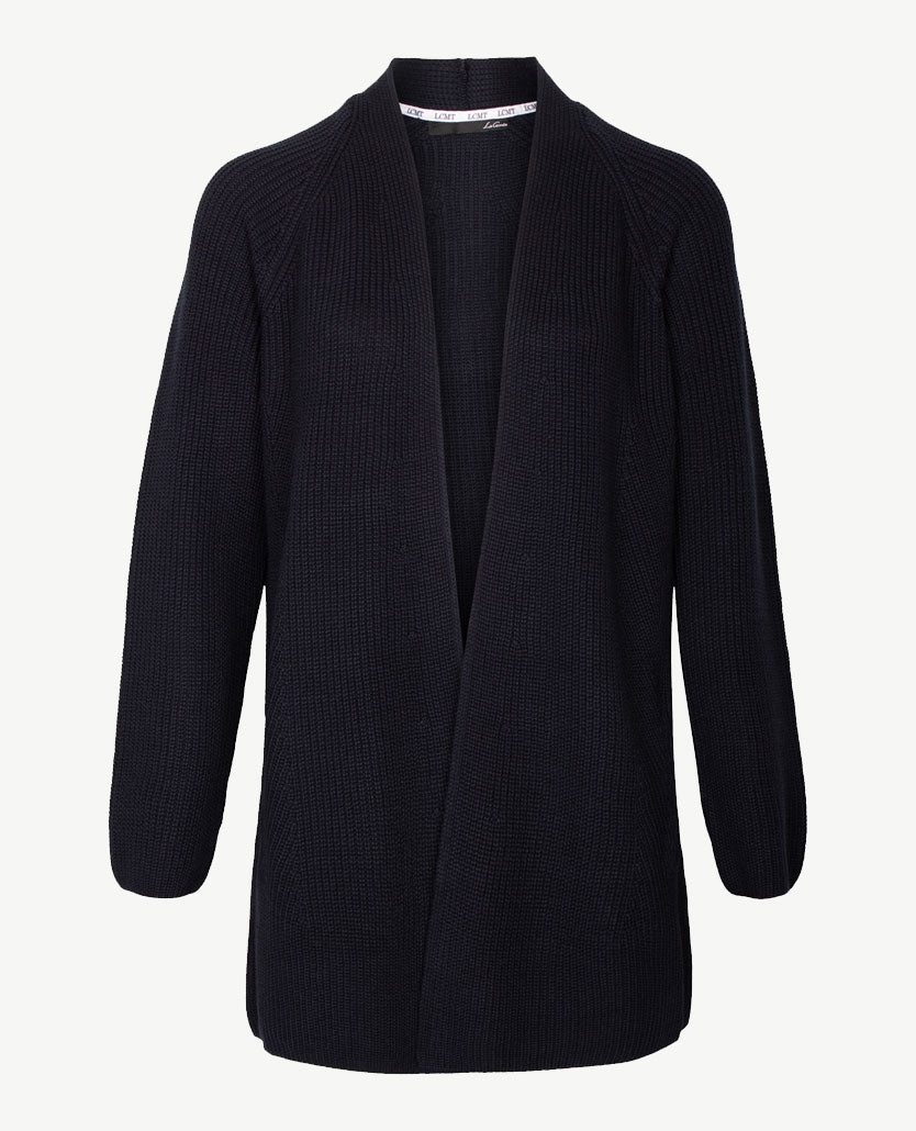 Le Comte - Lang gebreid vest met zakken - Marineblauw
