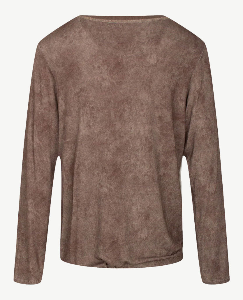 Le Comte - Lichte pullover-top - ronde hals - Dessin bruin en beige