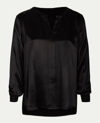 Le Comte - Blouse/tuniek in satijn zwart