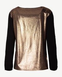 Le Comte - Blouse/tuniektop - ronde hals - Zwart met print