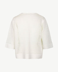 Le Comte - Kort gebreid vest - wit