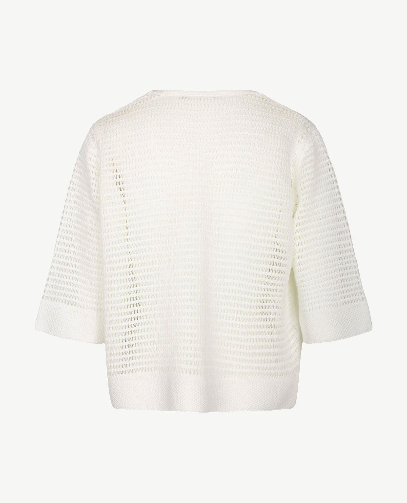 Le Comte - Kort gebreid vest - wit