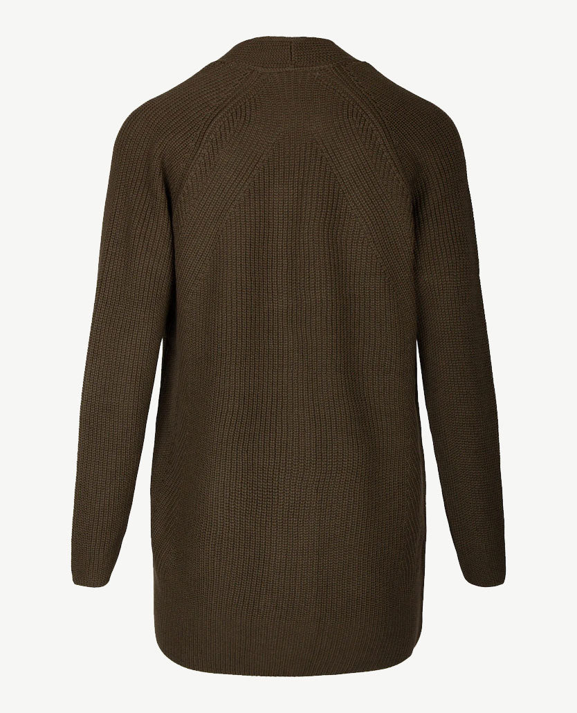 Le Comte - Lang gebreid vest - Khaki