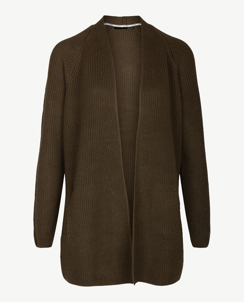 Le Comte - Lang gebreid vest - Khaki