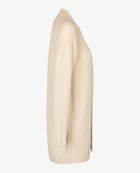 Le Comte - Lang gebreid vest - Licht beige