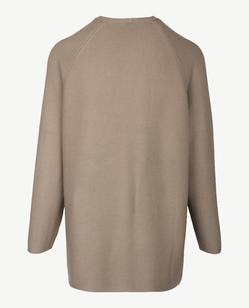 Le Comte - Lang gebreid vest - Taupe